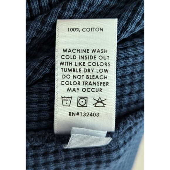 Cotton Citizen Cooper Thermal Half Zip Pullover Men's Size Medium Navy Blue - Picture 6 of 9